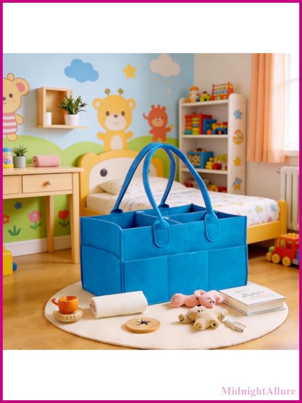 Reusable Felt Tote Bag Foldable Versatile Grocery Lunch Commuter Caddy